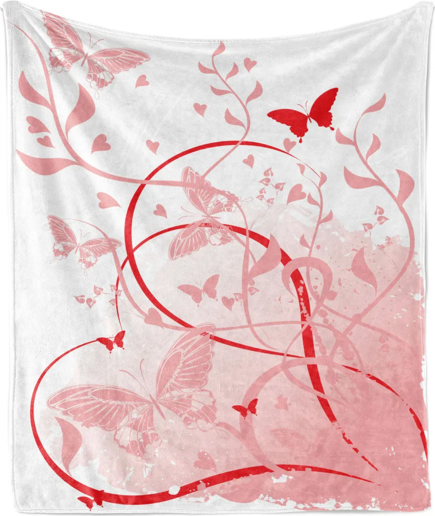 Coperta Pile Bambini e Adulti ABAKUHAUS | Rosa e Arancione 125x175
