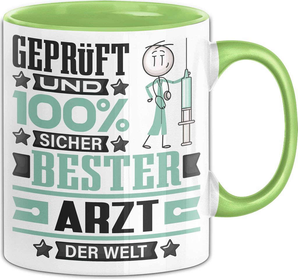 Arzt Geschenk Lustiger Spruch für Arzt Geschenkidee Bester Arzt Der Welt (Grün)