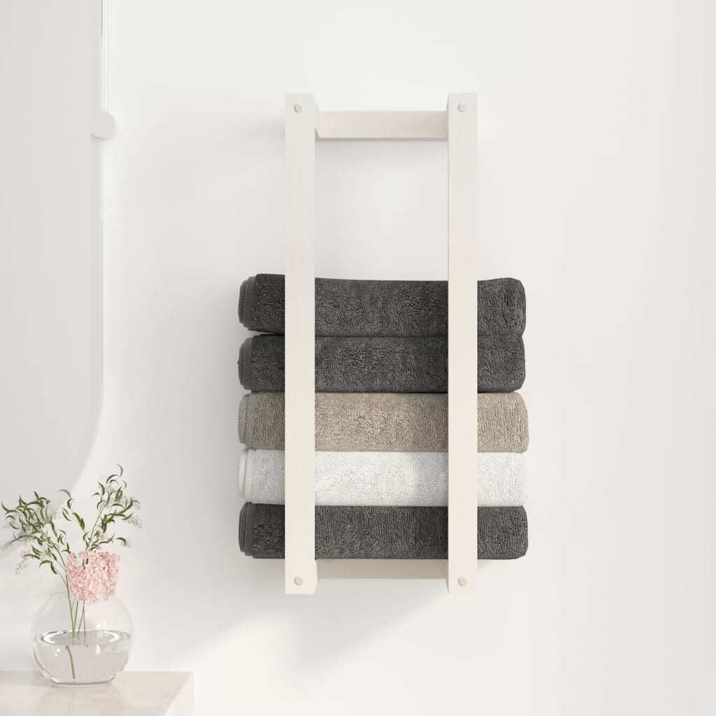 “2026 Modern“ Handtuchhalter Weiß 23x18x60cm Massivholz Kiefer - Badregale Designermöbel 383572 - Badregale
