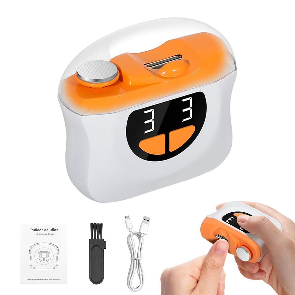 Elektrischer Nagelknipser,multifunktionaler elektrischer Nagelschneider,3 Stufen, mit LED-Licht,Polieren,geeignet für Babys,Kinder,Erwachsene u...