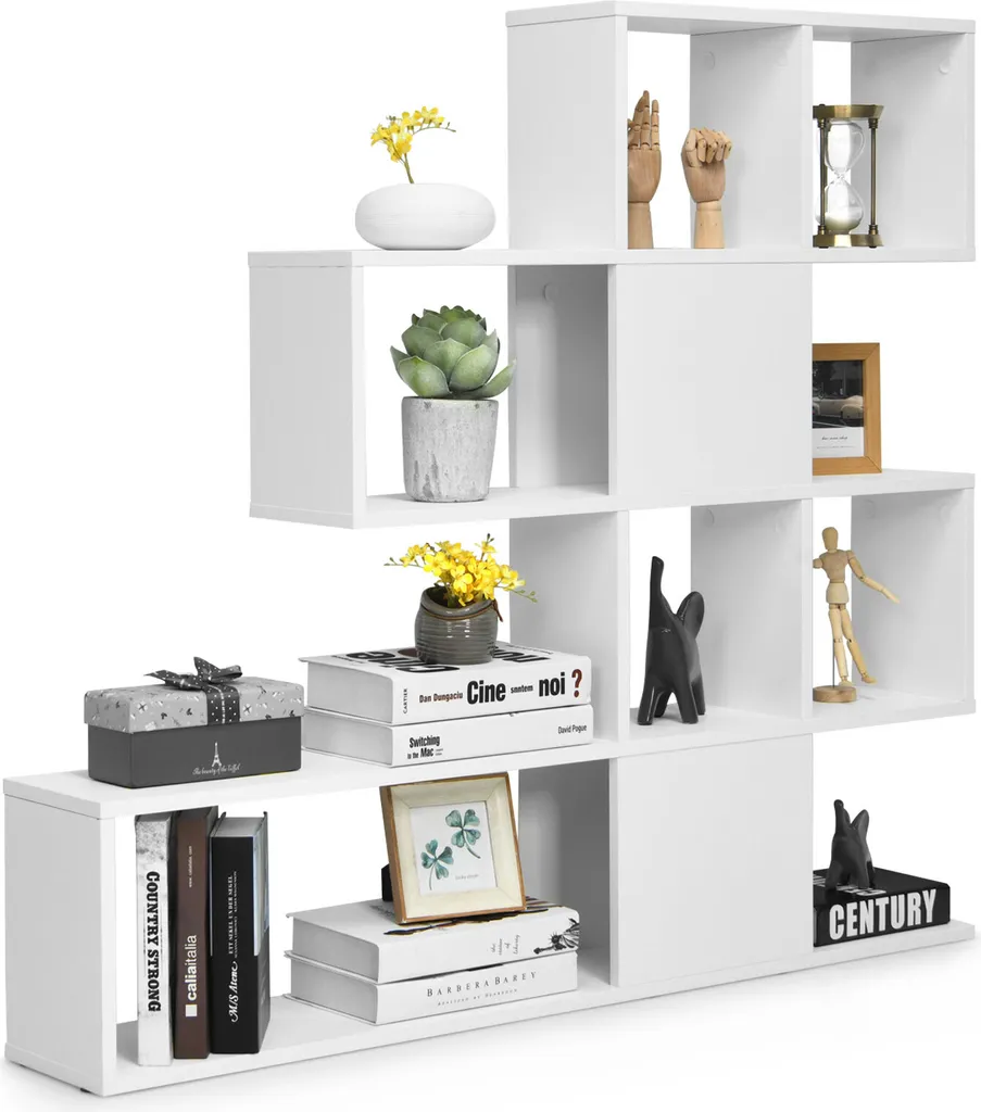 Étagère bibliothèque blanche et cloison de séparation 120cm