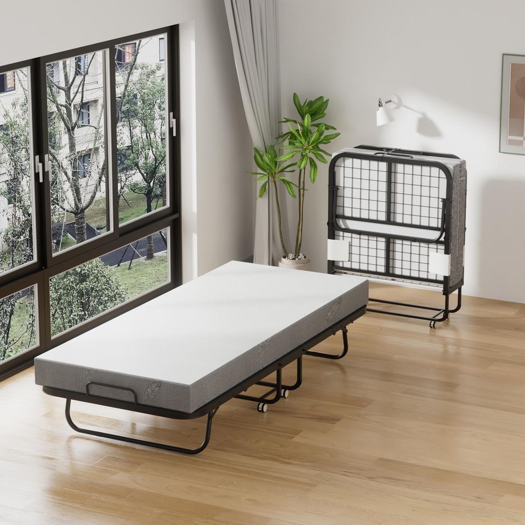 Vigevee klapbed met matras, 90x200 cm, inklapbaar gastenbed Productafbeelding 