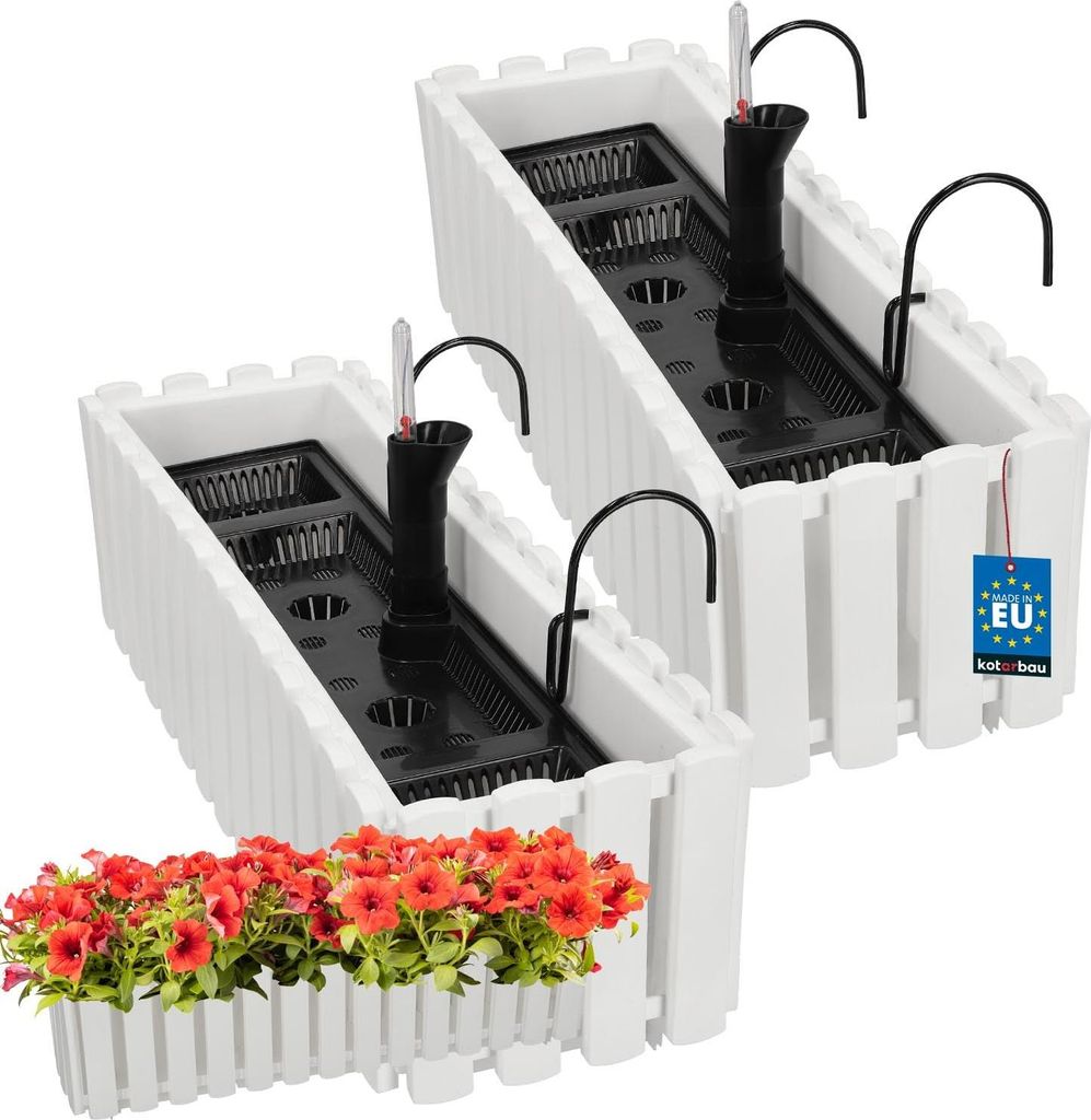KOTARBAU® 2er Set Blumenkasten Balkon Blumentopf Produktbild 