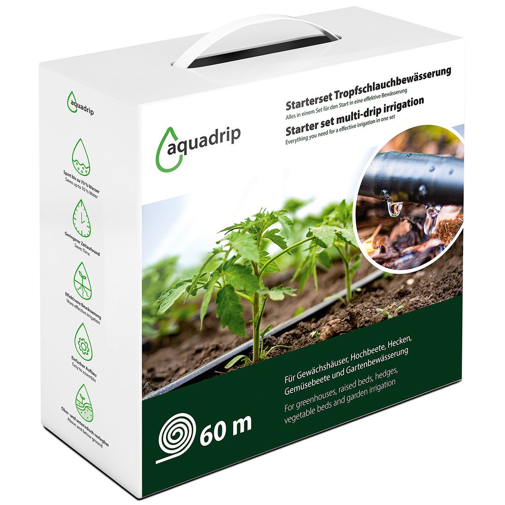 Tropfschlauch-Bewässerung 60 m Starter-Set