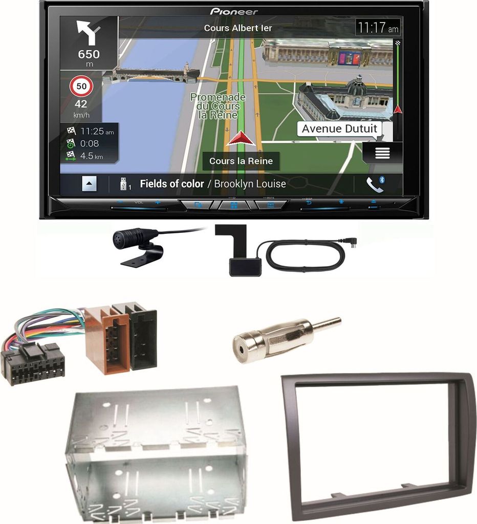 Pioneer AVIC-Z830DAB Navigation DAB+ USB Einbauset für Fiat Ducato Boxer Jumper