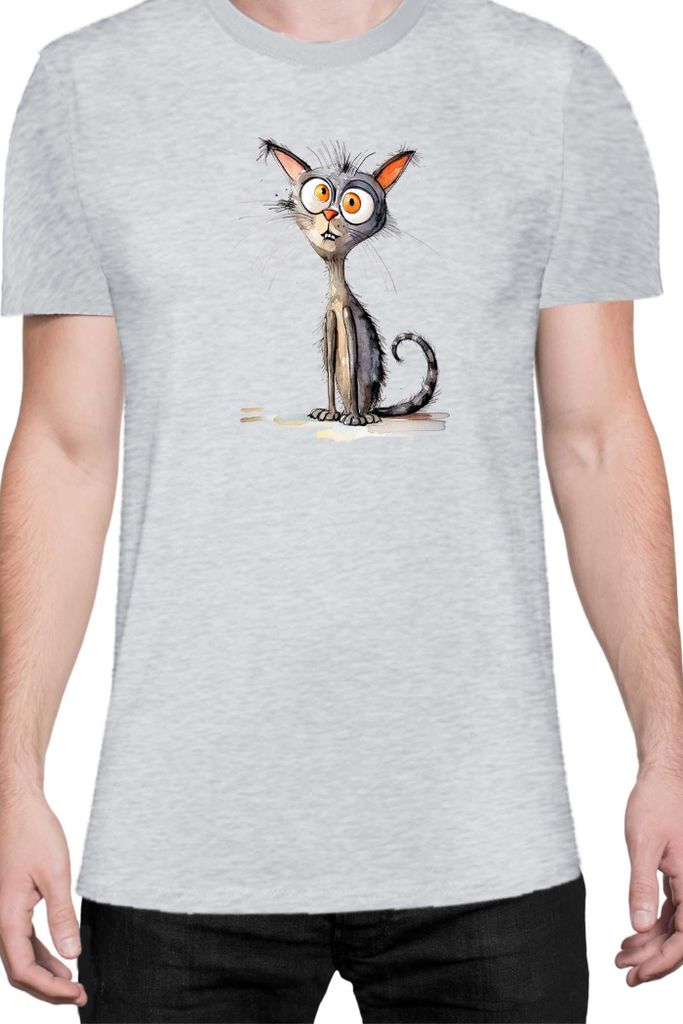 Herren T-Shirt Funny Cats Breeds Oriental Shorthair Cat, Man XL / Grau