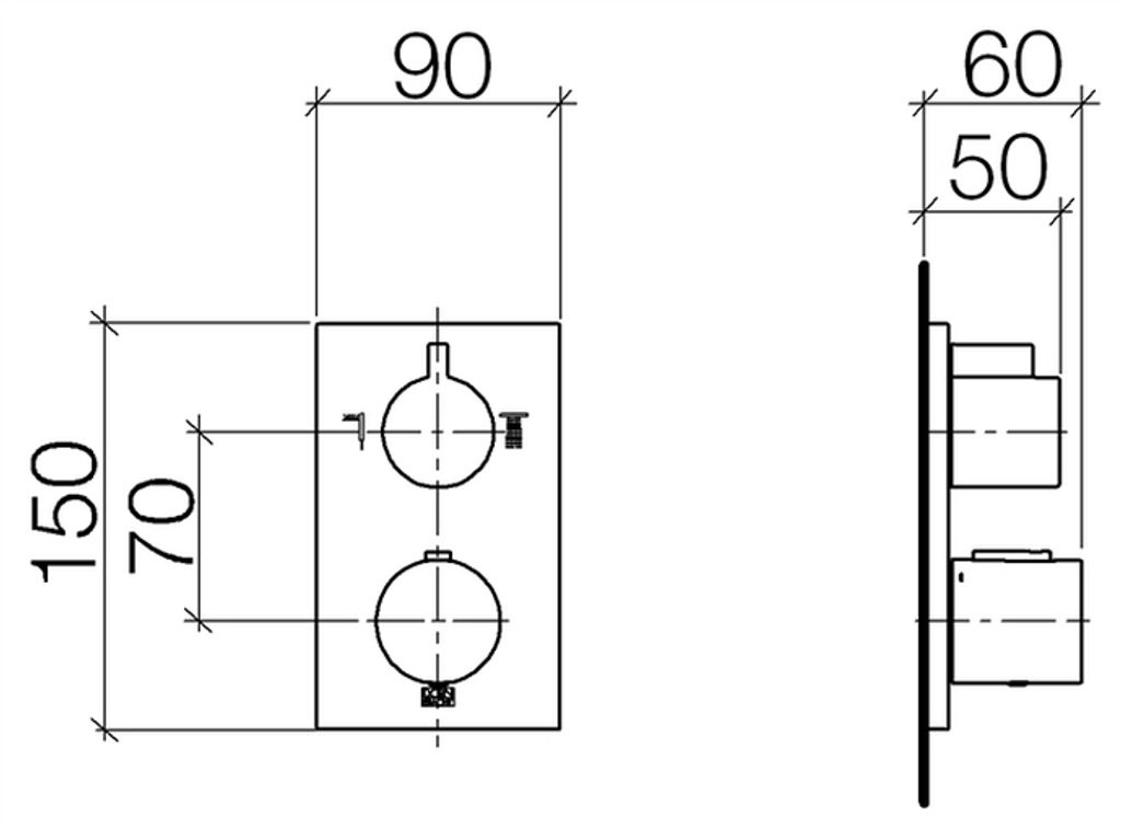 Dornbracht UP-Thermostat mit Zweiwege-Mengenregulierung, Bausatz-Endmontage, 36426670-47