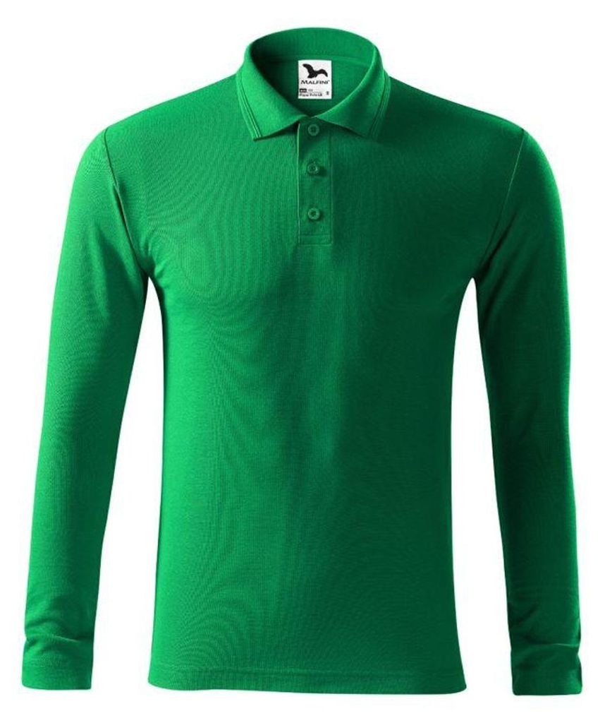 Malfini - Poloshirt für Herren, Piqué, Langärmlig PP10025 (S) (Irisches Grün)