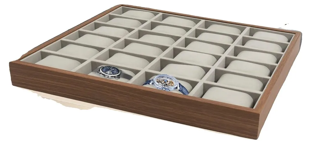 Présentoir montres anti-rayures en flanelle pour 24 garde-temps