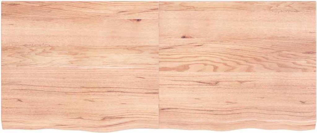 vidaXL Tischplatte Hellbraun 120x50x(2-4)cm Massivholz Eiche Behandelt