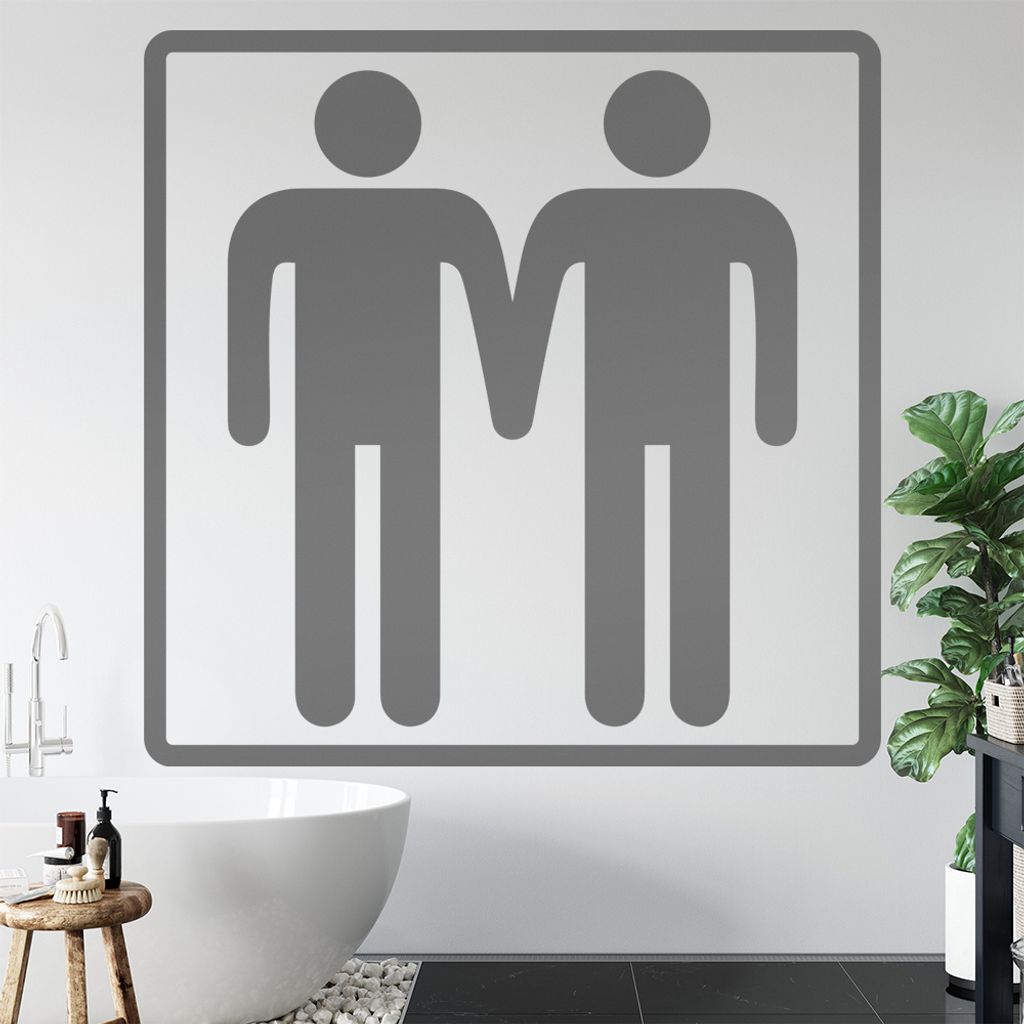 Mann und Mann Wandtattoo in 6 Größen - Wandaufkleber Wall Sticker - Dekoration, Küche, Wohnzimmer, Schlafzimmer, Badezimmer