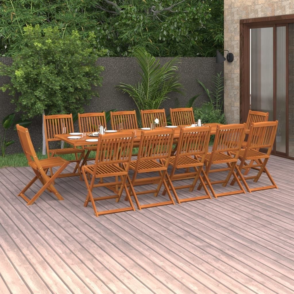 Maison Exclusive - 13-tlg. Garten-Essgruppe 280x90x75 cm Massivholz Akazie