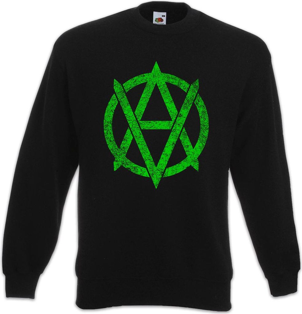 Urban Backwoods Vegananarchism Symbol, Sweatshirt, Farbe: Schwarz, Größe: 2XL