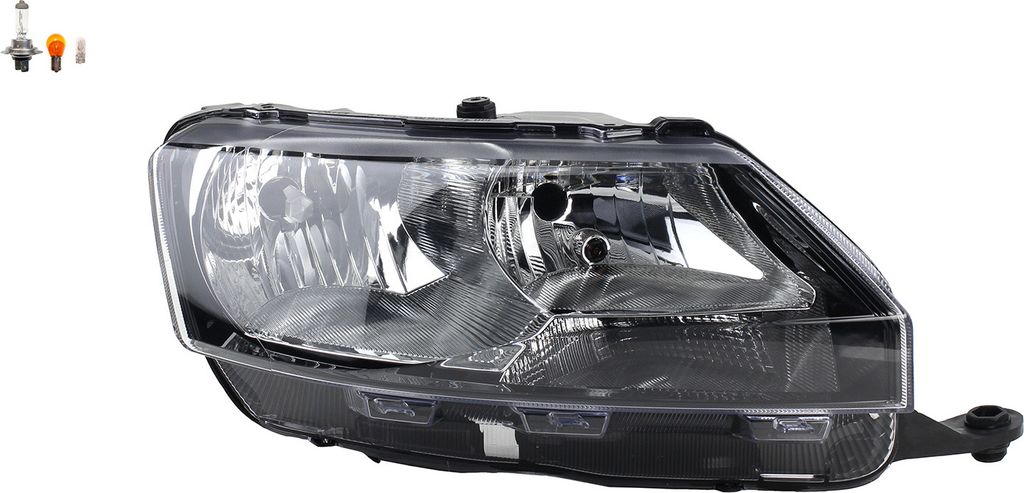 Johns, Scheinwerfer Halogen kompatibel zu Skoda Rapid 07/2012-04/17 Rechts Leuchtmittel 5JB941018 5JB941016