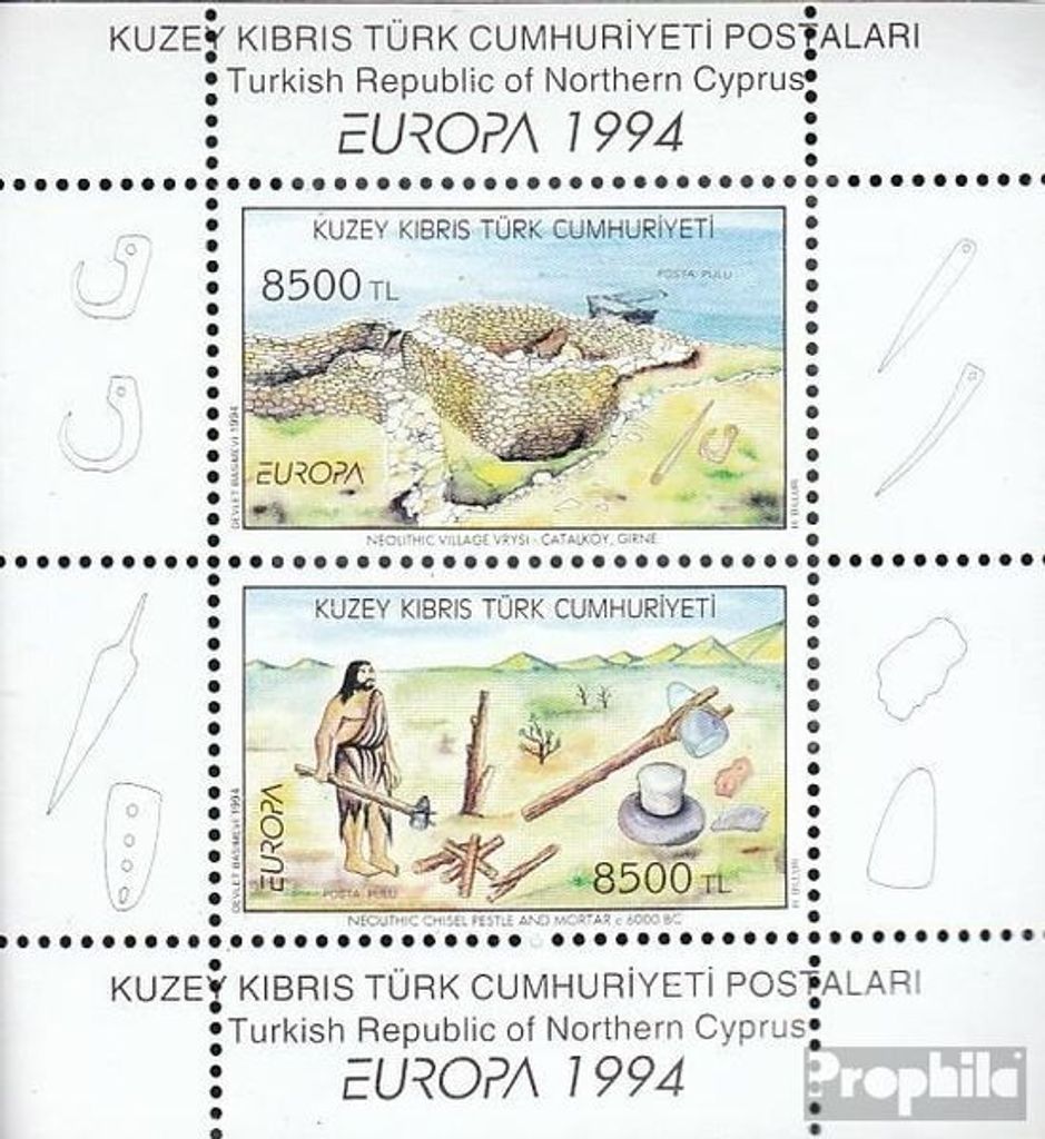 Briefmarken Türkisch-Zypern 1994 Mi Block13 (kompl.Ausg.) postfrisch Erfindungen
