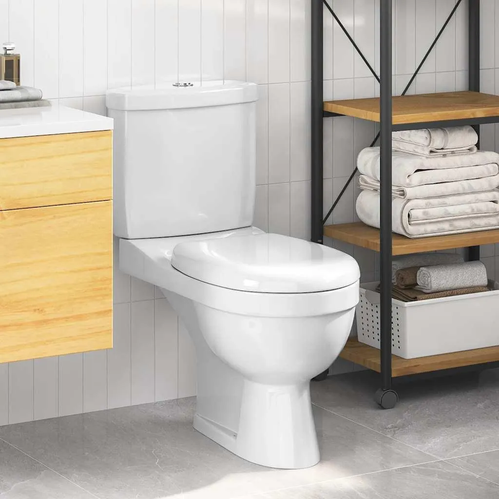 Toilettes vidaXL en céramique blanche avec réservoir - Finition luxe