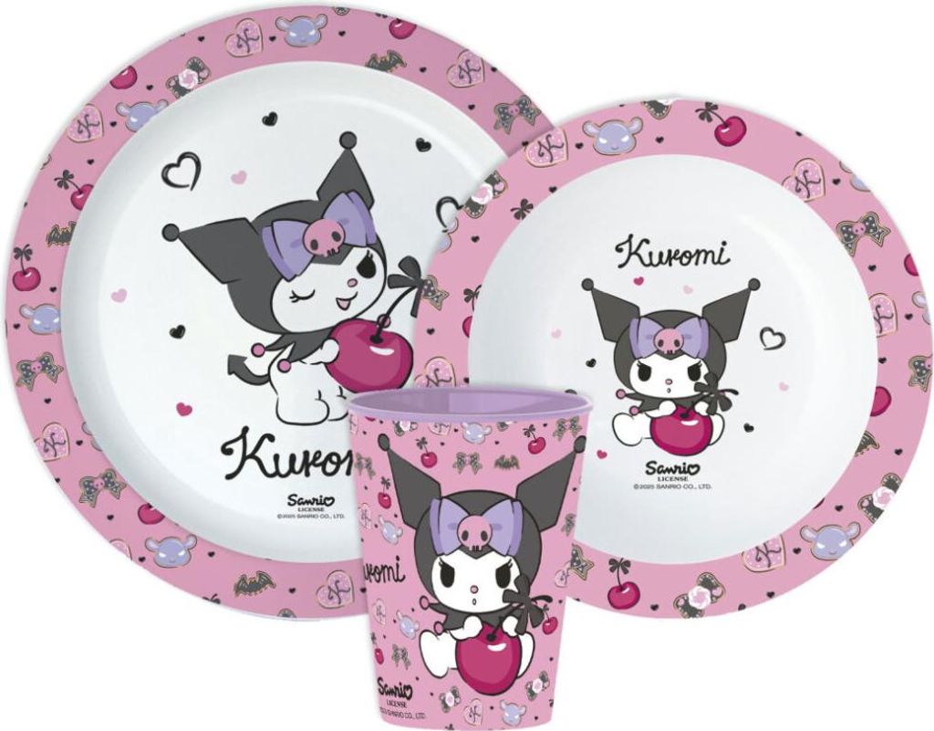 Set di stoviglie Kuromi, set in microplastica, con tazza Immagine del prodotto 