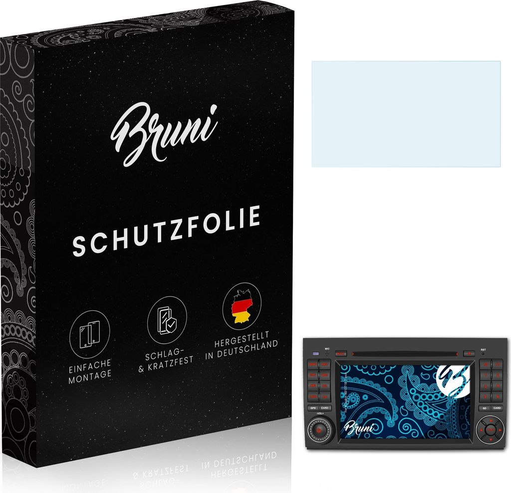 Bruni Basics-Clear 2x Schutzfolie kompatibel mit Pumpkin ND1071B 7 Inch Folie