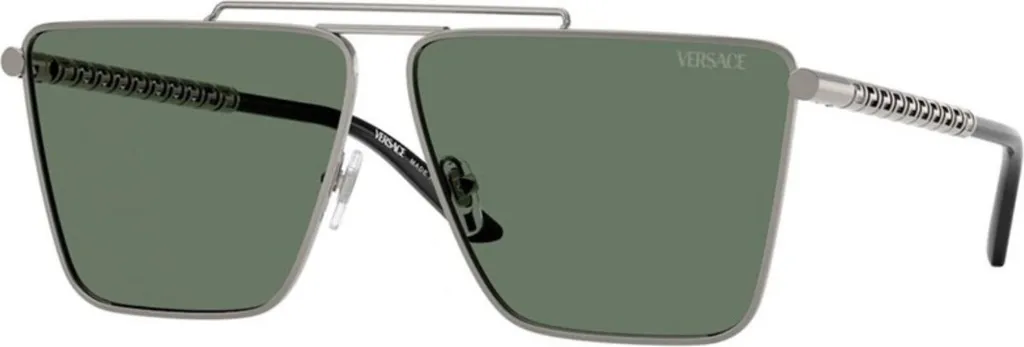 Lunettes de soleil Versace VE2266 10013H6 à monture pilote dorée chic