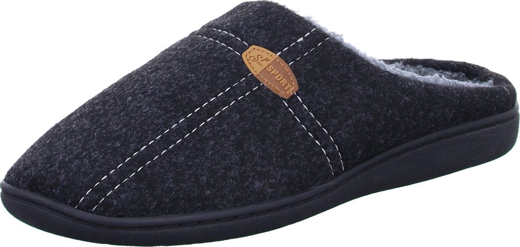 Home Comfort Herren-Pantoffel gefüttert Schwarz , Produktbild