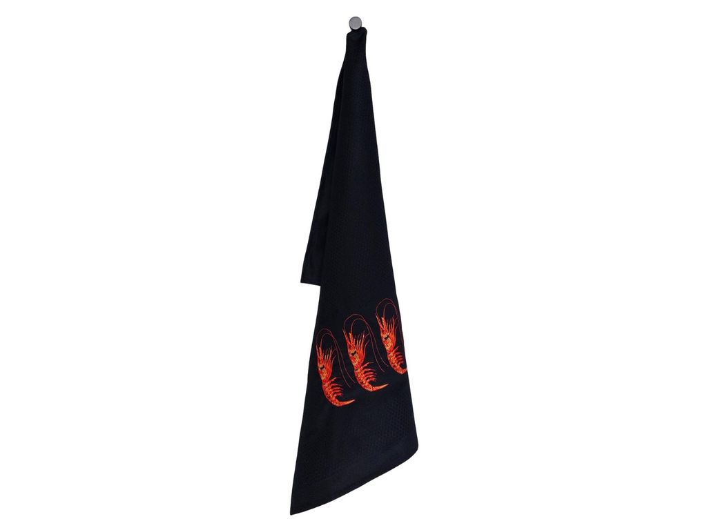Vista Portuguese Geschirrtuch Prawns schwarz 50x70cm