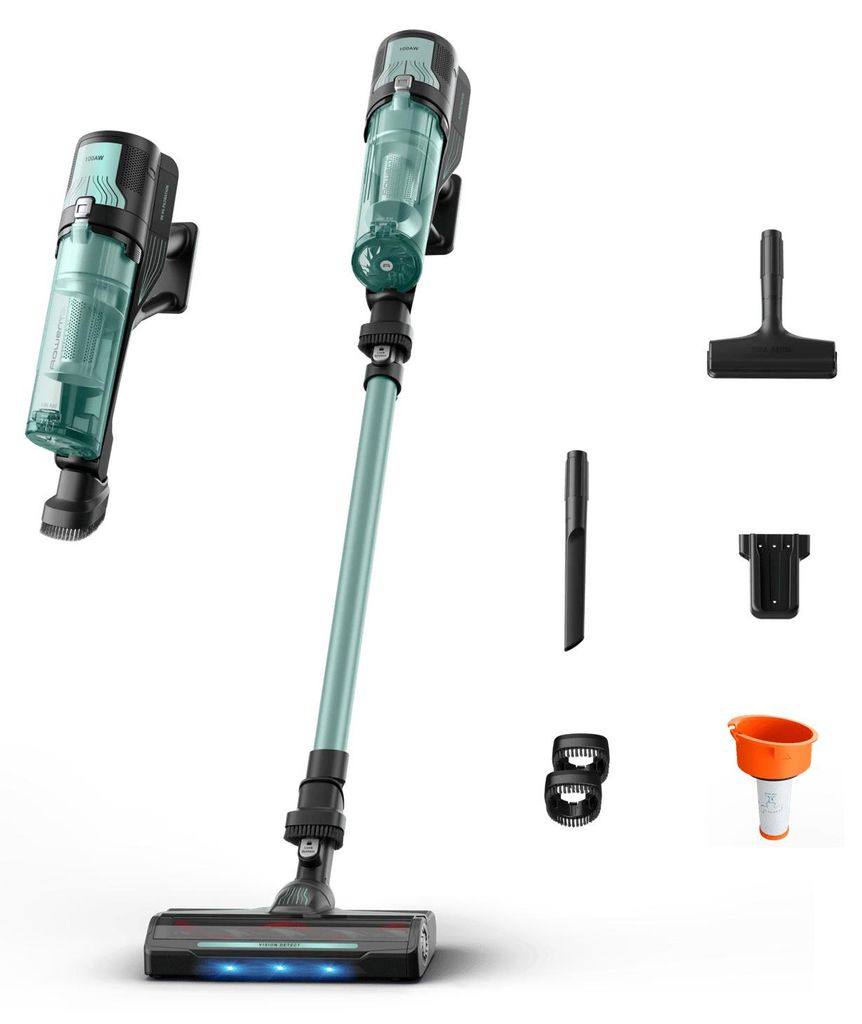 Rowenta X-Force 8.80 Allergy RH1833, Stabstaubsauger, Beutellos, Grün, Grau, Trocken, Schaum, Filterung