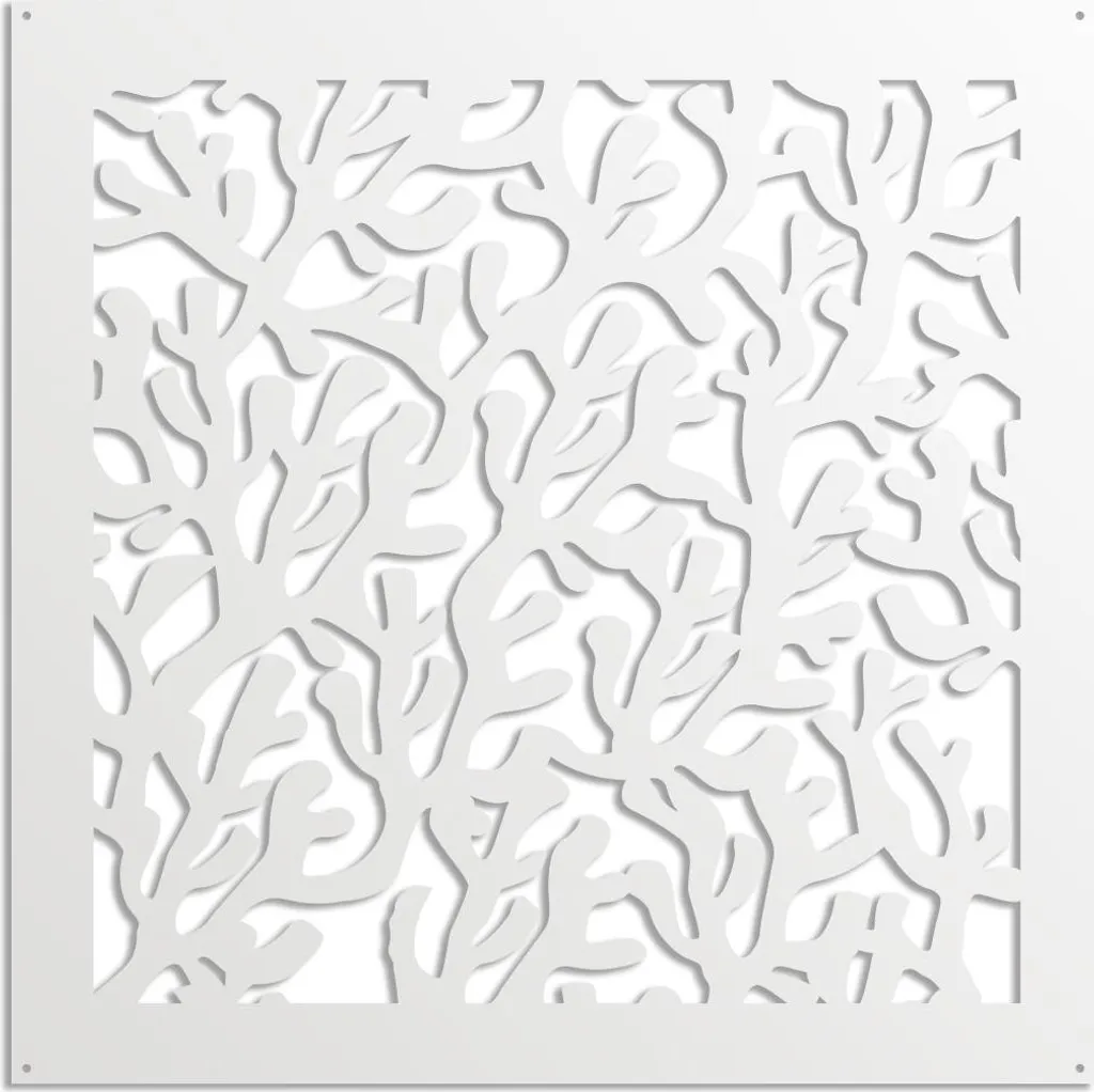 Pannello Decorativo KORAL 98x98 cm: Separatore in PVC Bianco Moderno