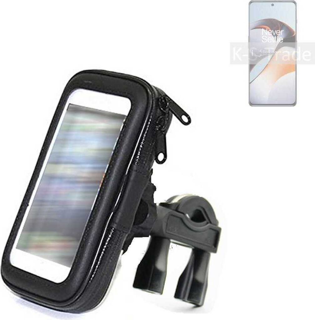 K-S-Trade Fahrrad-Halterung kompatibel mit OnePlus Ace 2 Handy-Halterung Halter Lenkstange Fahrradhalterung Motorrad Bike Mount Wasserabweisend