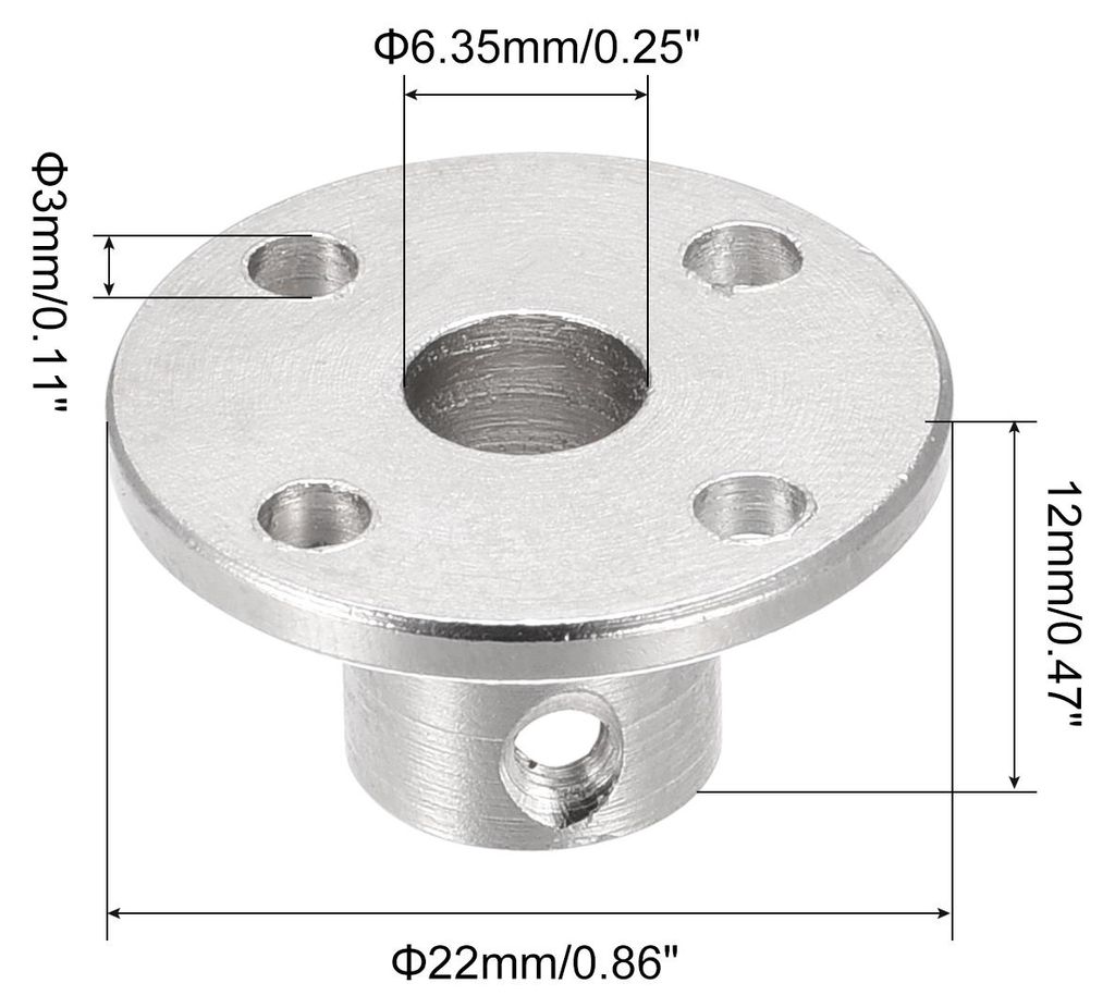 2 Stš¹ck Flanschkupplung Verbinder Wellenachsenbeschl?ge 6.35mm fš¹r DIY RC Modellmotoren mit 4 Stš¹ck Befestigungsschraube 1 Stš¹ck M1.5 S...