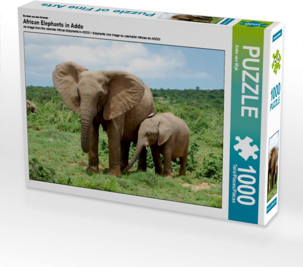 Calvendo Ein Motiv aus dem Kalender African Elephants in Addo 1000 Teile Puzzle quer 640x480mm, van Wyk Anke; 7296483