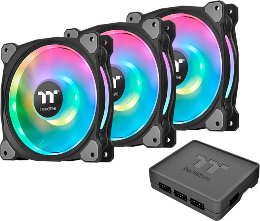 Thermaltake Riing Duo 12 RGB Ventilateur de Boîtier PC Pack de 3 Ventilateurs
