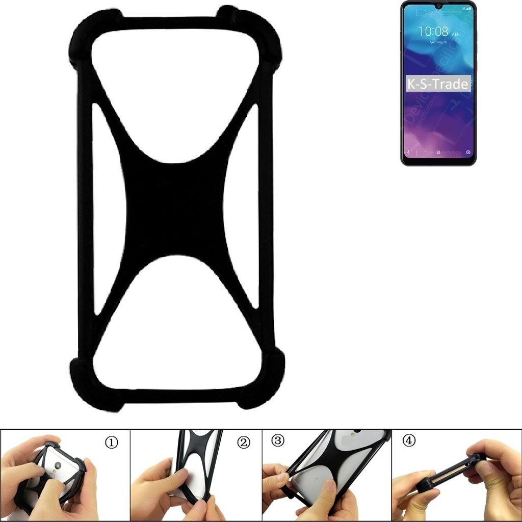 K-S-Trade Handy-Hülle Schutz-Hülle kompatibel mit ZTE Blade A7 2020 Silikon Bumper TPU Softcase Smartphone Stoßschutz, schwarz