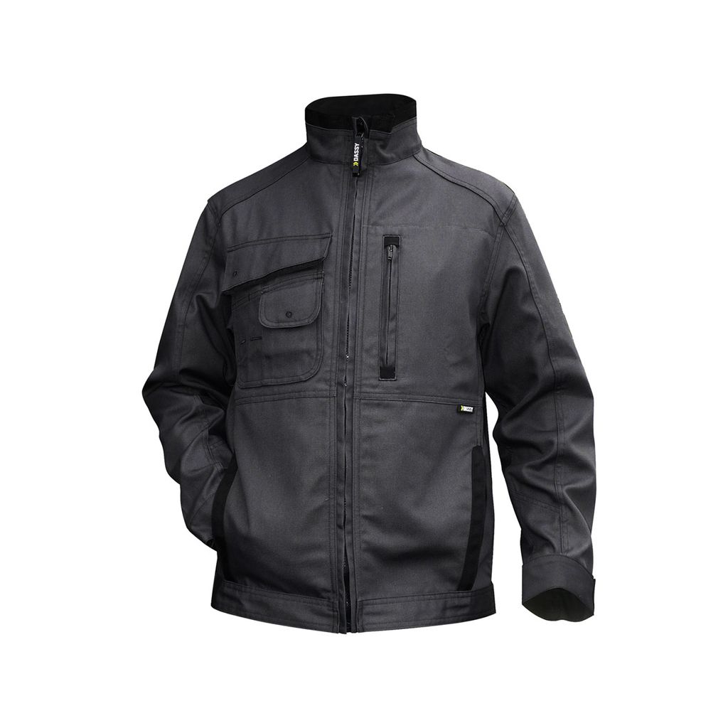 DASSY Kent Canvas Arbeitsjacke ANTHRAZITGRAU/SCHWARZ Gr.S Länge: STANDARD
