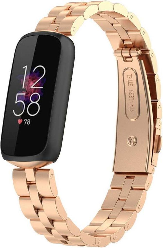 Strap-it Fitbit Luxe Stahlband (Roségold)