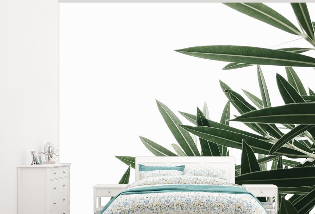 MuchoWow Fototapete für Wohnzimmer oder Schlafzimmer Wandtapete Vinyl Motivtapete Natur - Pflanzen - Blätter - 325x260 cm - Tapete