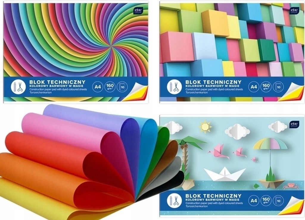 Schultechnischer Block A4 10 Blatt farbiges Papier Produktbild 