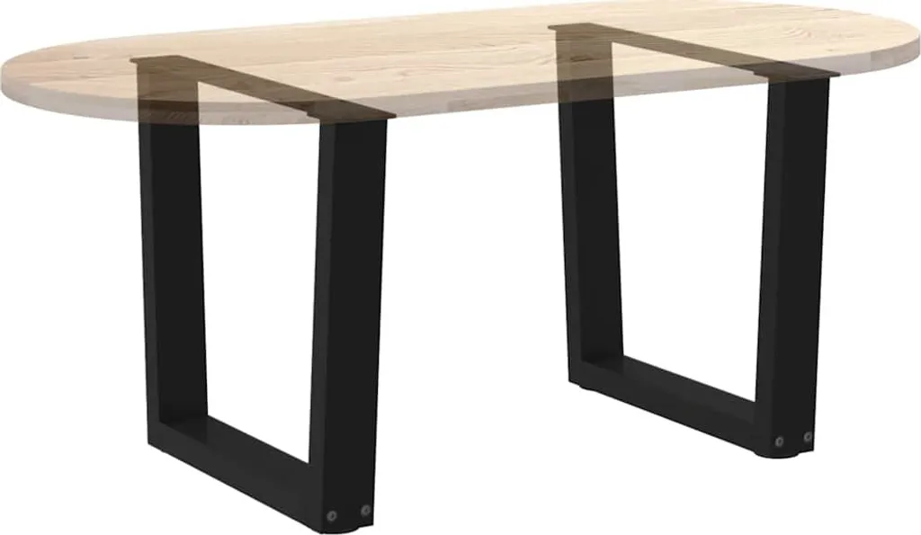 Set 2 Gambe per Coffee Table Nero Acciaio 60cm - Design a V - 8