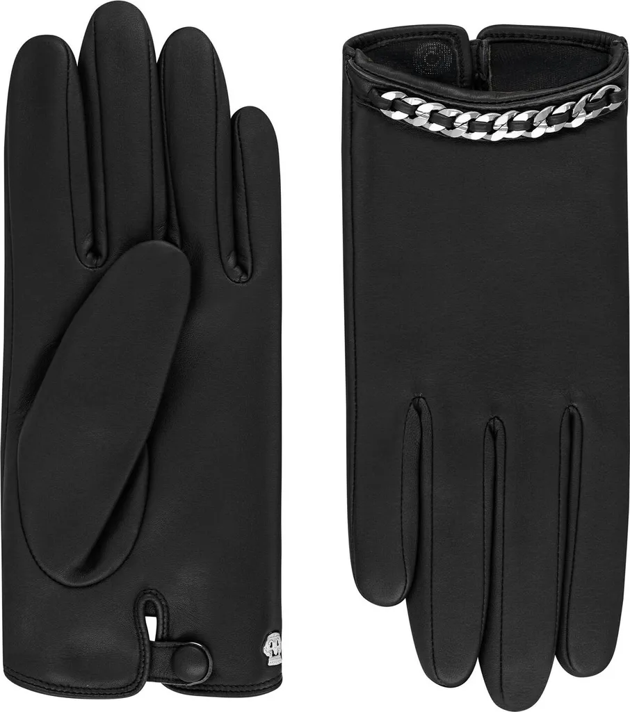 Roeckel Gants en cuir Loiret avec chaîne élégante et doublure en soie fine
