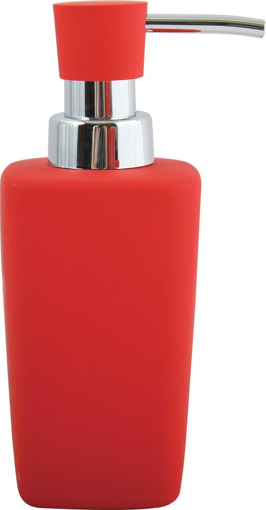 MSV 141027 - dispensador de jabón de cerámica con Revestimiento de Tacto Suave Gel de sílice de Rojo 6 x 16 cm, 60 mm, 60 mm, 150 mm, 1 Stück(e)