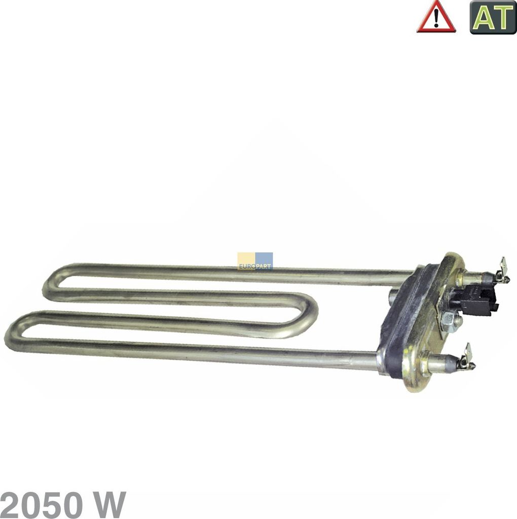 Europart Heizelement wie 481225928823 2050W 230V mit Fühler für Waschmaschine Edelstahlbottich