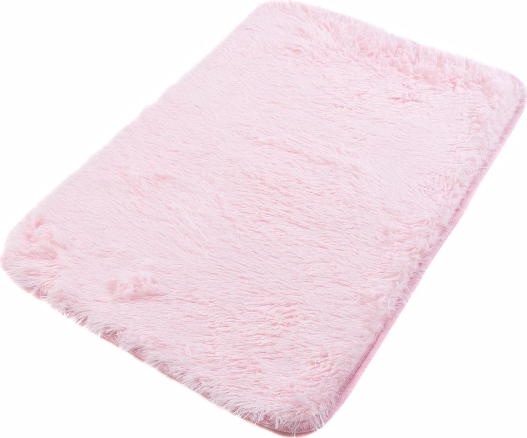 Teppich Badematte Badezimmer Shaggy Hochflor Langflor Rutschfest Rosa Microfibra 50 x 80 cm