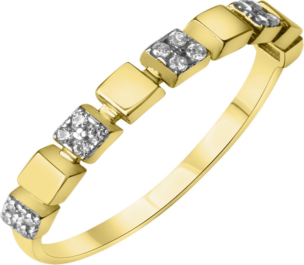 V Ring 375/- Gold mehrfarbig 054 (17,2) Zirkonia weiß 333370006-2