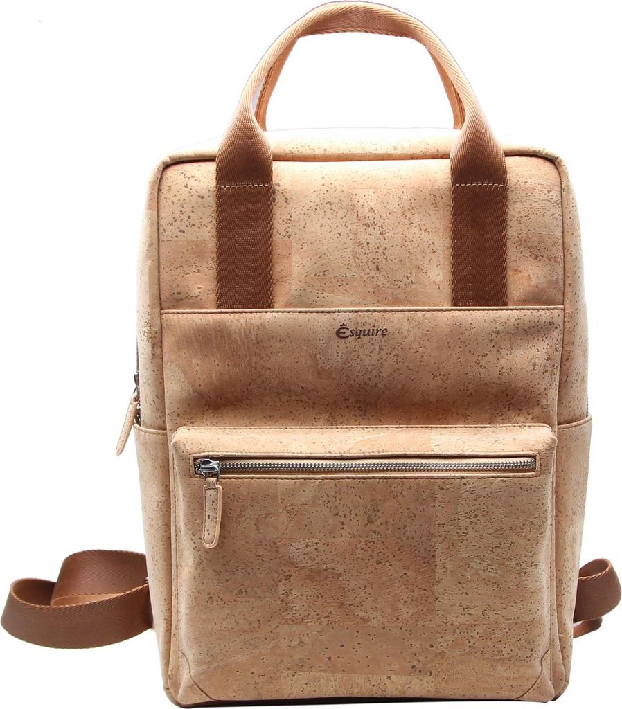 Esquire Rucksack mit Laptopfach Kork Backpack Natural hellbraun