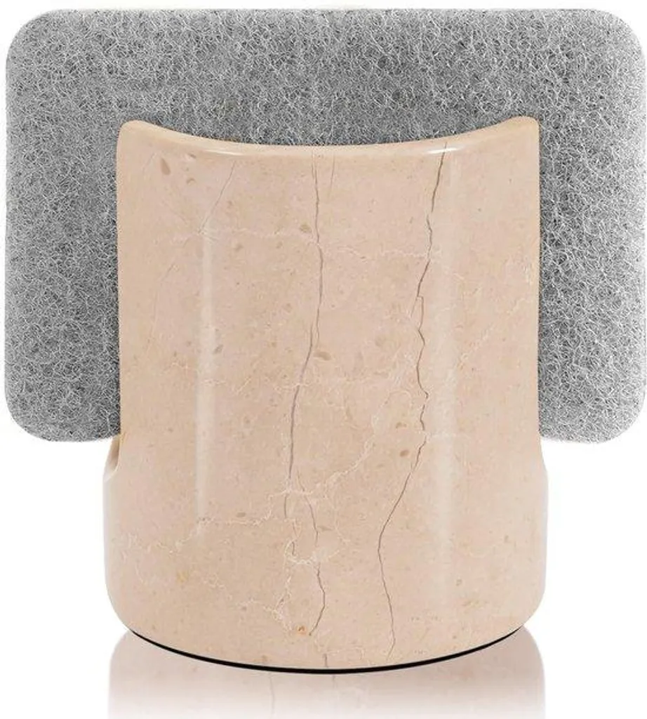 Porte-éponge en marbre véritable façonné main - Design minimaliste de 3,5"