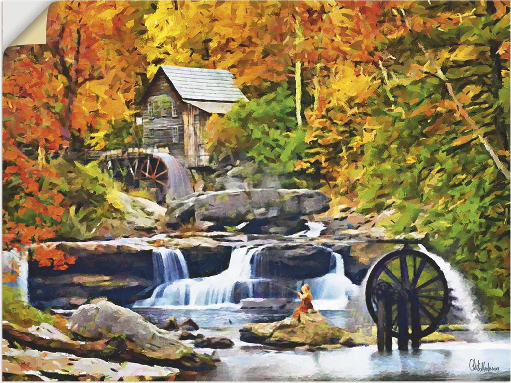 ARTland Wandbild, selbstklebend Amerikanische berühmte Mühle Größe: 40x30 cm