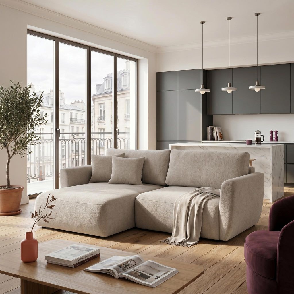 MUFFO Ecksofa BELLA L Links mit Schlaffunktion 140x205 Produktbild 