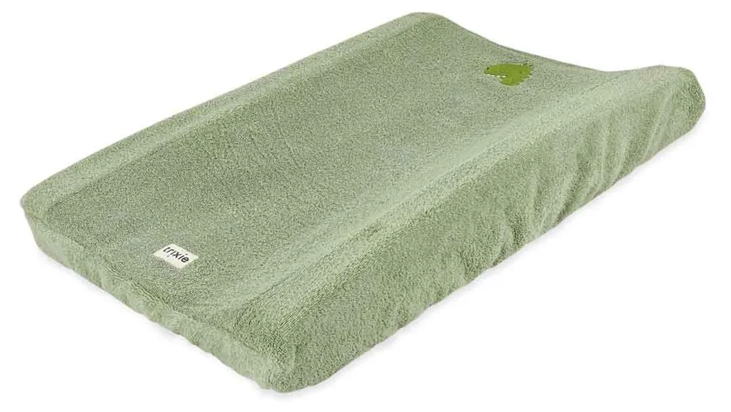 Housse Matelas Langer Coton Bio Trixie Aura Dino Vert 70x45 Lavable