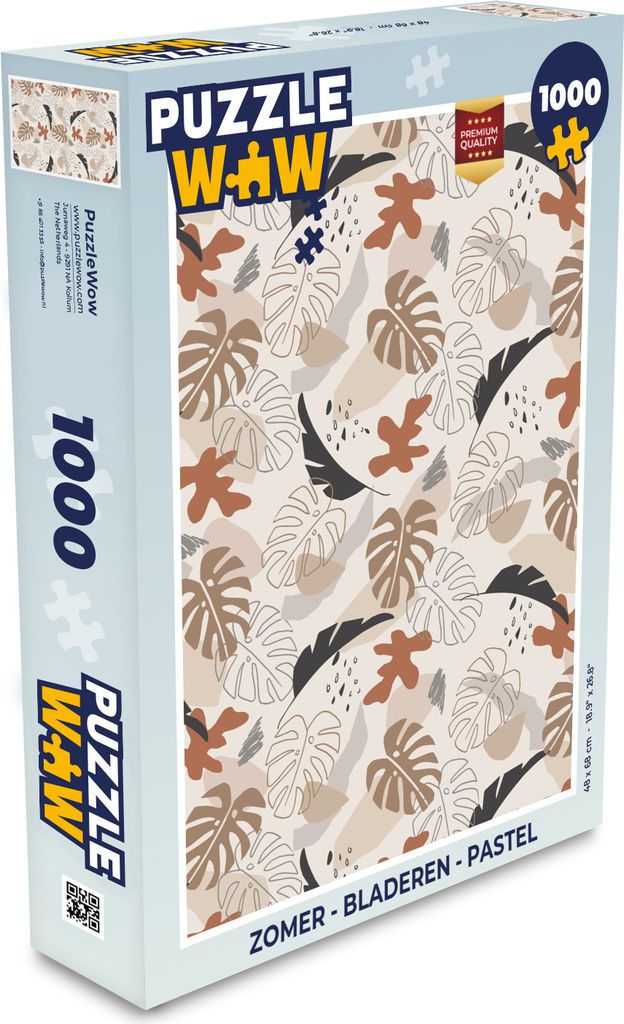 MuchoWow Puzzle 1000 Teile Sommer - Blätter - Pastell - Spielzeug - Alt und Jung - Spiele - Puzzeln