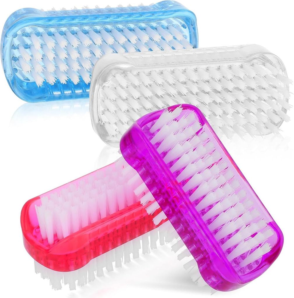 4 Stück Handbürste, Doppelseitige Nagelbürste Kunststof Nagelbürsten Handbürste Nagelbürste Nail Brush Handwaschbürste für Reinigung Nagel,...