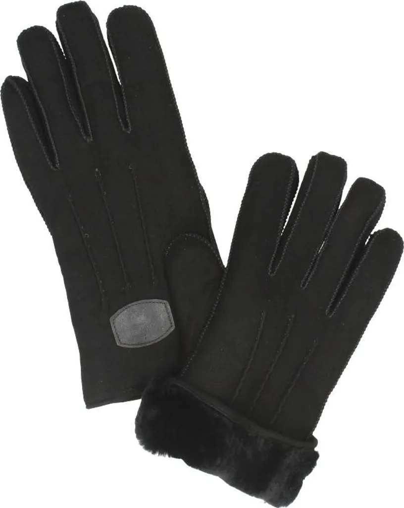 Gants Warmbat Men Suede anti-froid en peau de mouton noire taille M